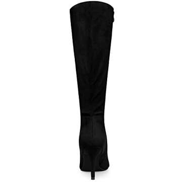 Allegra K Stylish Black Knee High Stiletto Heels Boots