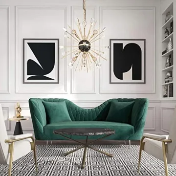 Eva Forest Green Velvet Sofa for Luxurious Comfort