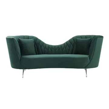 Eva Forest Green Velvet Sofa for Luxurious Comfort