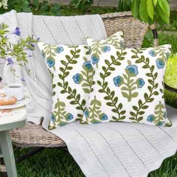 Alysheer Floral Embroidered Cushion Covers Set of 2