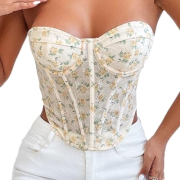 Aularso Floral Print Corset Top for Summer Style