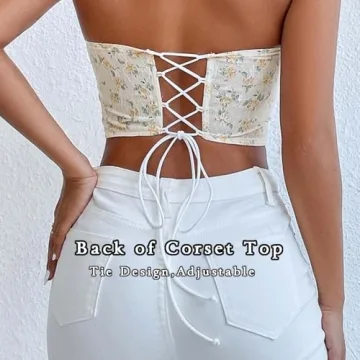 Aularso Floral Print Corset Top for Summer Style