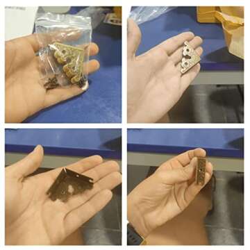 dophee 4Pcs Decorative Corner Protectors, Retro Style Edge Safety Guards Covers for Picture Frame Album Jewelry Box Gift Box Wooden Case Chest Tables Cabinet Furniture, 1.34"x1.34"-Antique Bronze