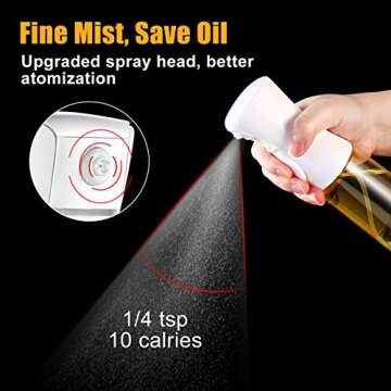 Olive Oil Sprayer for Cooking, 180ml Oil Spray Bottle Mister - Food Grade Oil Vinegar Spritzer Spray...