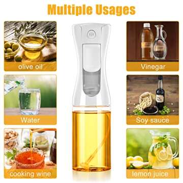 Olive Oil Sprayer for Cooking, 180ml Oil Spray Bottle Mister - Food Grade Oil Vinegar Spritzer Sprayer Dispenser Bottles Gadgets for Cooking, Kitchen, Air Fryer, Salad, Baking, Grilling, Frying (6 oz)