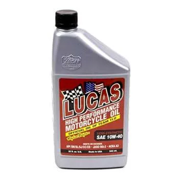 Lucas Oil 10710 High Performance Semi-Synthetic SAE 10W-40 Motorcycle Oil - (Pack of 6)