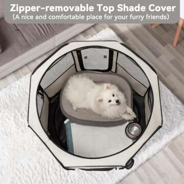 Petsfit Dog Playpen, 36" Sturdy Pop Up Dog Kennel Foldable Dog Pen Indoor Outdoor Puppy Playpen for ...