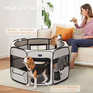 Lightweight Portable Petsfit Dog Playpen for Medium Dogs