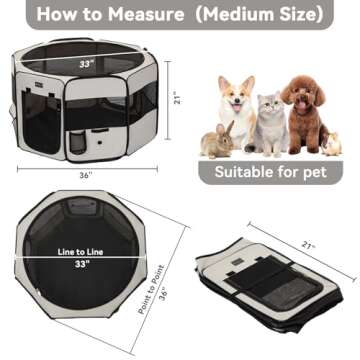 Lightweight Portable Petsfit Dog Playpen for Medium Dogs