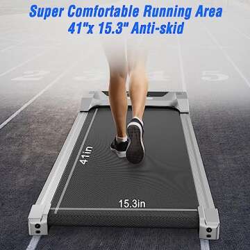 Folding Treadmill for Home with 12 HIIT Modes and LCD Display