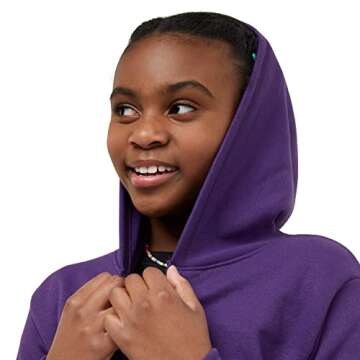 Hanes girls Comfortsoft Ecosmart Full-zip Hoodie Hooded Sweatshirt, Purple Thora, Small US