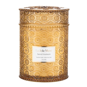 Luxury Sandalwood Candle Wood Wick 19oz Scented Home Decor