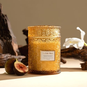 Luxury Sandalwood Candle Wood Wick 19oz Scented Home Decor
