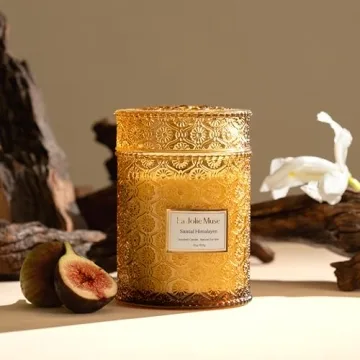 Luxury Sandalwood Candle Wood Wick 19oz Scented Home Decor