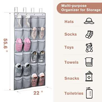 MaxGear 24-Pocket Over the Door Shoe Organizer Rack