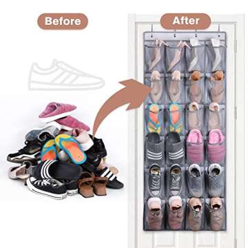 MaxGear 24-Pocket Over the Door Shoe Organizer Rack