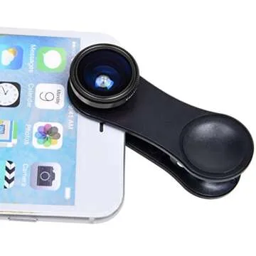 Universal 3 in 1 Cell Phone Camera Lens Kit for Smartphones Including - Fish Eye Lens / 2 in 1 Macro Lens & Wide Angle Lens/Universal Clip/Carry Pouch/Microfiber Cleaning Cloth