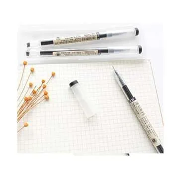 BEMLP Gel Ink Pen Extra Fine Point Pens Ballpoint Pen 0.35mm Black for Japanese Office School Stationery Supply 12 Pieces