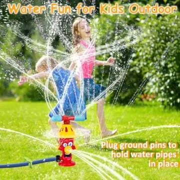 Sprinkler for Kids, Kids Sprinkler, Water Sprinkler for Kids with Roating Spray Nozzles, Sprinklers for Yard Kids, Kids Sprinklers for Yard, Fun Summer Toys for Boys Girls Toddlers Dogs Pets