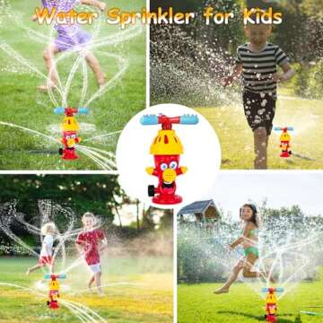 Sprinkler for Kids, Kids Sprinkler, Water Sprinkler for Kids with Roating Spray Nozzles, Sprinklers for Yard Kids, Kids Sprinklers for Yard, Fun Summer Toys for Boys Girls Toddlers Dogs Pets