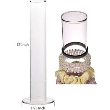 Cq acrylic Acrylic Ponytail and Scrunchie Holder Stand,Girls Bracelet Display Rack, Hair Scrunchy Ho...