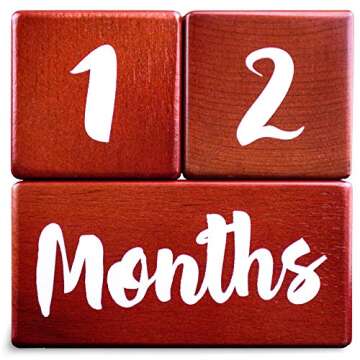 Growing Gifts Baby Milestone Blocks for Boys and Girls (3 Pc. Set) | 1-52 Weekly, Monthly, First Yea...