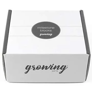 Growing Gifts Baby Milestone Blocks for Boys and Girls (3 Pc. Set) | 1-52 Weekly, Monthly, First Year, and Yearly Photo Props | Real, Natural Wood Keepsakes | Shower, Newborn, Infant | UPDATED PRODUCT