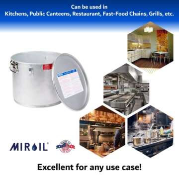 MirOil #40L - 5 Gal Grease Bucket & Oil Filter Pot For Filtering of Hot Cooking Oil, Gasket Safety Lid with Quick Lock Clips, For Fryer Capacity Up to 35 lbs