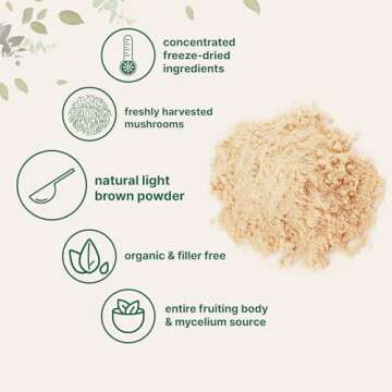 Micro Ingredients Organic Lions Mane Mushroom Supplement Powder, 16 Ounce | Natural Superfood for Brain, Energy, & Immune Health | Non-GMO Vegan