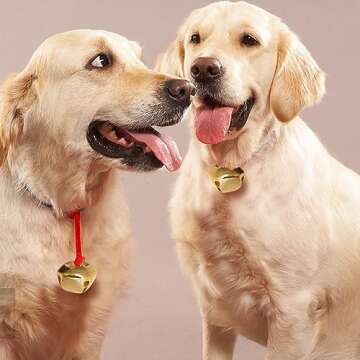 50 Pack 1 Inch Jingle Bells Christmas Gold Jingle Bells for Craft Festival Decoration with 30 Meter Red Cord and 12 Bowknots