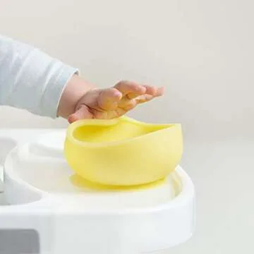 Olababy 100% Silicone Suction Bowl with Lid for Independent Feeding | First Stage Self Feeding Essential for Toddlers and Kids| Baby Led Weaning Snack Feeder | Food Container and Storage |