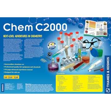 Thames & Kosmos Chem C2000 (V 2.0) Chemistry Set | Science Kit with 250 Experiments and 128 Page Lab...