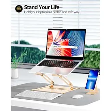 Urmust Adjustable Laptop Stand for Ergonomic Comfort & Style