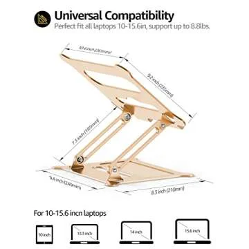 Urmust Adjustable Laptop Stand for Ergonomic Comfort & Style