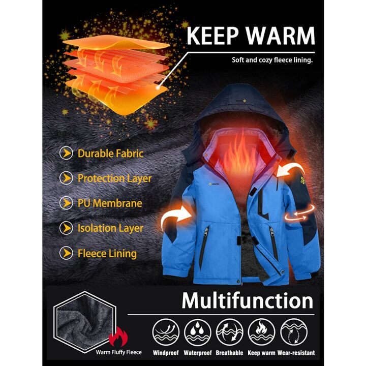 GEMYSE Boy's Waterproof Ski Snow Jacket | Winter Gear