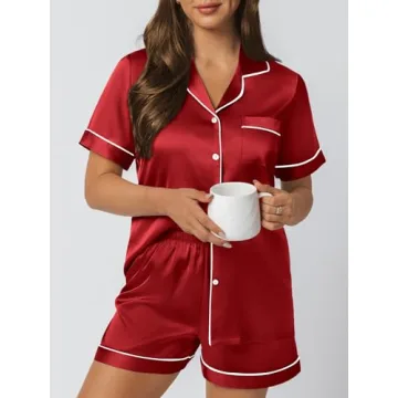 LILLUSORY Women’s Silk Satin Pajama Lounge Set
