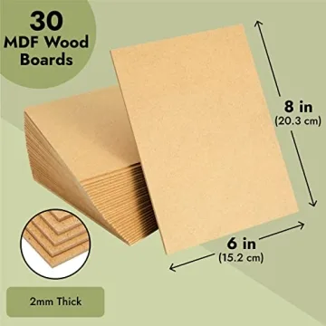Juvale 30 Sheets Thin MDF Wood Boards for Crafting
