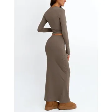 Trendy Queen 2 Piece Skirt Set for Women Long Sleeve Set