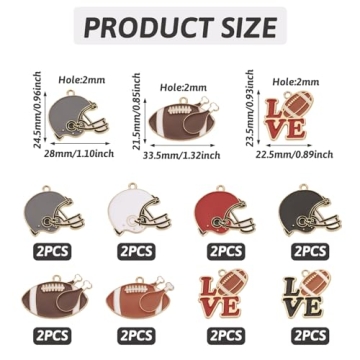 Boutigem Sports Charms for DIY Jewelry Making Crafts