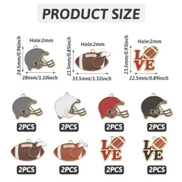 Boutigem Sports Charms for DIY Jewelry Making Crafts