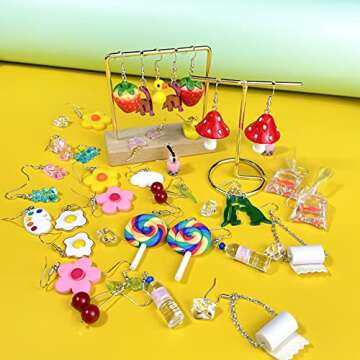 20 Pairs Weird Earrings Funny Earrings Aesthetic Indie Y2k Accessories Cool Fun Cute Funky Alt Novelty Kawaii Quirky Dangly Creative Object Crazy Drop Dangle Earrings for Women