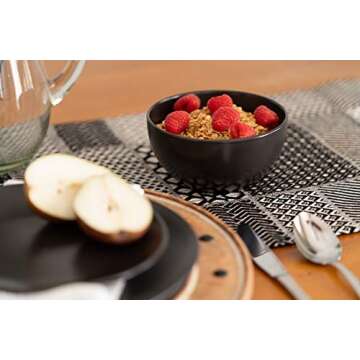 10 Strawberry Street Wazee Matte 5.5"/16oz Cereal Bowl, Set of 6, Black