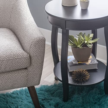 Powell Furniture Round Accent Table with Shelf - Stylish Functionality
