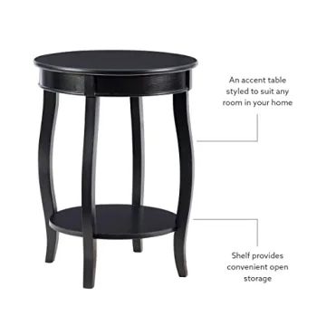 Powell Furniture Round Accent Table with Shelf - Stylish Functionality