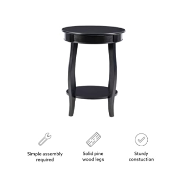 Powell Furniture Round Accent Table with Shelf - Stylish Functionality