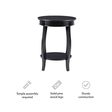 Powell Furniture Round Accent Table with Shelf - Stylish Functionality