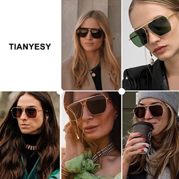 TIANYESY Vintage Aviator Sunglasses for Men & Women