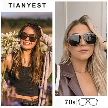 TIANYESY Vintage Aviator Sunglasses for Men & Women