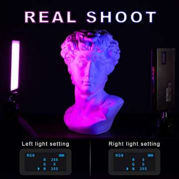 RGB Video Light Led Panel Portable Mini Built-in 7.4V 3300mAh Rechargeable Battery Light 1530°Full Color 2500-8500K with Aerometal Alloy Shell for Camera Photography Youtube Studio Filming Recording