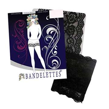 Bandelettes Original Patented Elastic Anti-Chafing Thigh Bands *Prevent Thigh Chafing* - Black Onyx Size C
